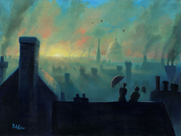 Mary Poppins Art Walt Disney Animation Artwork A View From the Chimneys